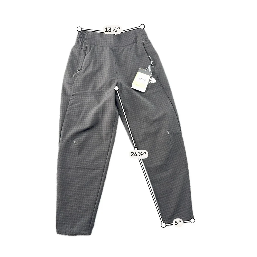 The North Face Jogger Pants Womens Small Black Tekware Grid Fleece Hiking Travel